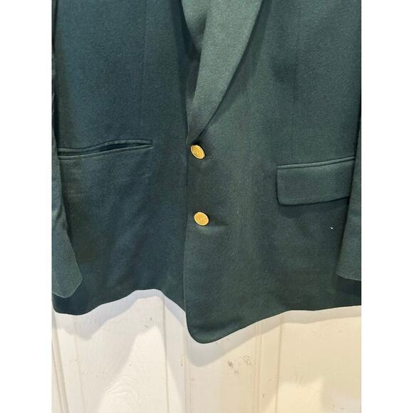 Gieves & Hawkes Men's Green 100% cashmere gold Button Front Blazer Coat Size 48 - Picture 3 of 13
